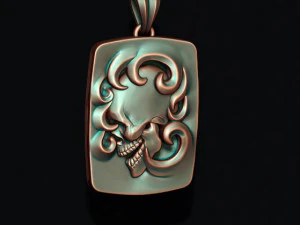 Skull fire pendant 3D Print Model