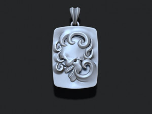 Skull fire pendant Model do druku 3D
