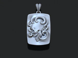 Skull fire pendant 3D Print Model