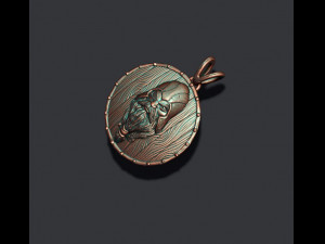 Viking Odin head shield pendant 3D 打印模型