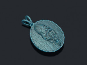 Viking Odin head shield pendant 3D 打印模型