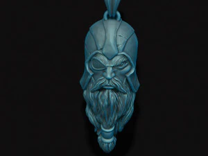 Viking Odin head pendant 3D Print Model