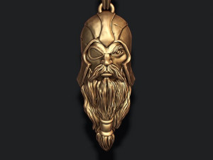 Viking Odin head pendant 3D Baskı Modeli