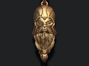 Viking Odin head pendant 3D Print Model