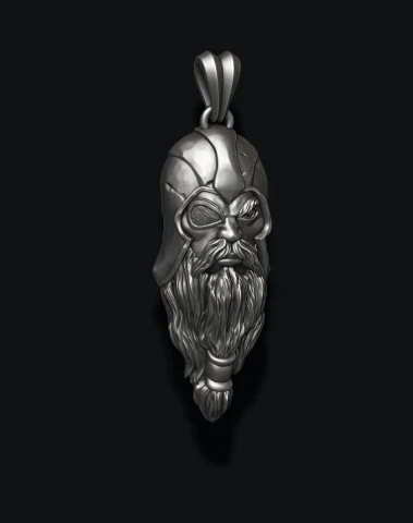 Viking Odin head pendant 3D Print Model .c4d .max .obj .3ds .fbx .stl .blend 