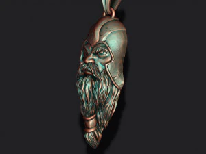 Viking Odin head pendant 3D Print Model