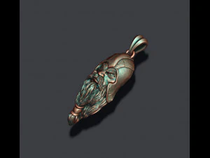 Viking Odin head pendant 3D Print Model
