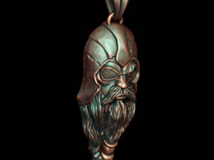 Viking Odin head pendant 3D Print Model