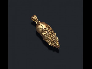 Viking head pendant 3D Print Model