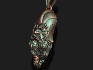 Viking head pendant 3D Print Model