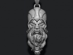 Viking head pendant 3D Print Model