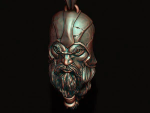 Viking head pendant 3D Print Model