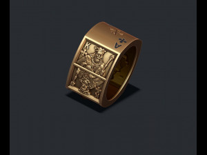 Playing cards club pairs ring 3D Print Model
