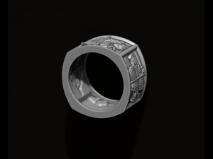 Playing cards diamonds pairs ring 3D Print Model