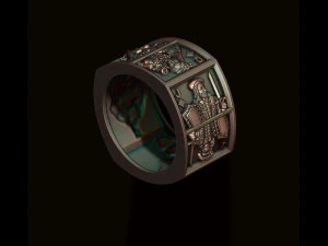 Playing cards diamonds pairs ring 3D Print Model