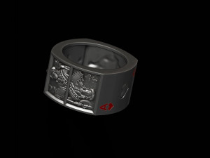 Playing cards hearts pairs ring Modèles 3D en vedette