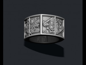 Playing cards hearts pairs ring Modèles 3D en vedette