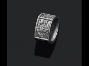 Playing cards spades pairs ring 3D Print Model