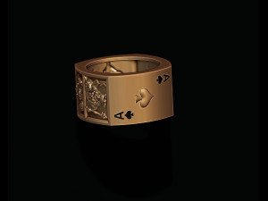Playing cards spades pairs ring Model do druku 3D