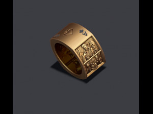 Playing cards spades pairs ring Model do druku 3D