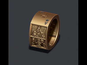 Playing cards spades pairs ring Model do druku 3D
