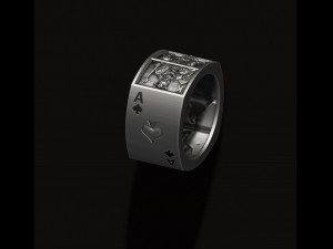 Playing cards spades pairs ring Model do druku 3D
