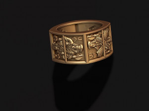 Playing cards Jacks pairs ring 3D Print Model
