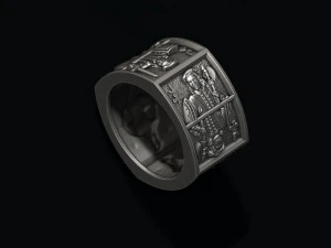 Playing cards Jacks pairs ring 3D Print Model