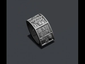 Playing cards Jacks pairs ring 3D Print Model