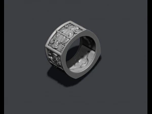 Playing cards Jacks pairs ring 3D Print Model