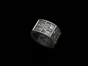 Playing cards Jacks pairs ring 3D Print Model