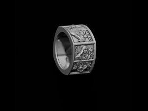 Playing cards Queens pairs ring 3D प्रिंट मॉडल