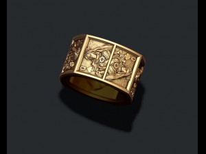 Playing cards Queens pairs ring 3D Druckmodell