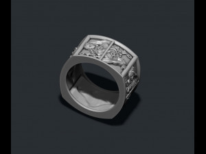Playing cards Queens pairs ring 3D Druckmodell