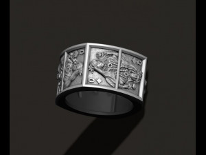 Playing cards Queens pairs ring 3D Druckmodell