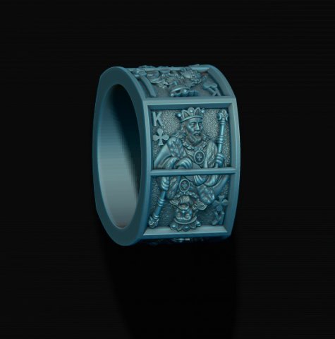 Playing cards Kings pairs ring Modèles 3D en vedette .c4d .max .obj .3ds .fbx .stl .blend 