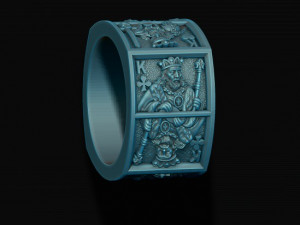 Playing cards Kings pairs ring 3D Print Model