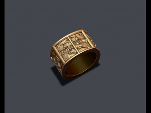 Playing cards Kings pairs ring Modèles 3D en vedette