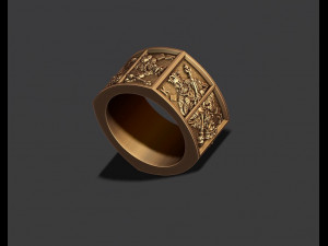 Playing cards Kings pairs ring Modèles 3D en vedette