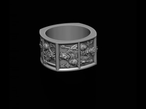 Playing cards Kings pairs ring Modèles 3D en vedette