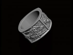 Playing cards Kings pairs ring 3D Print Model