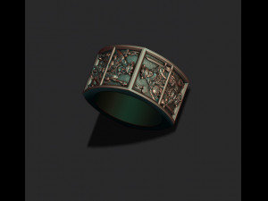 Playing cards Kings pairs ring Modèles 3D en vedette