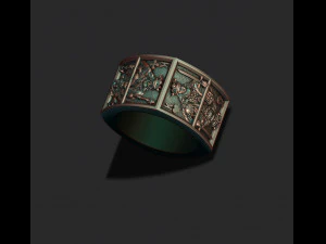 Playing cards Kings pairs ring 3D Print Model
