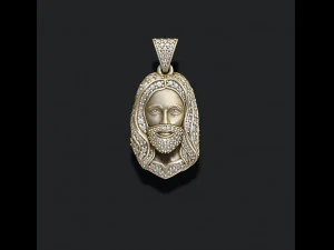 Ciondolo Ges&ugrave; con gemme Modello di stampa 3D