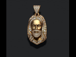 Jesus pendant with gems Modelo de Impressão 3D