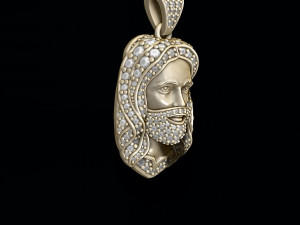 Jesus pendant with gems Modelo de Impressão 3D
