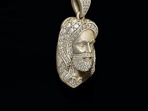 Jesus pendant with gems 3D Print Model