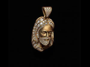 Jesus pendant with gems 3D Print Model