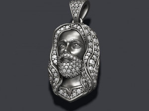 Jesus pendant with gems Modelo de Impressão 3D