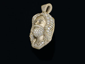 Jesus pendant with gems 3D Print Model